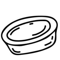 prato de comida. ilustração vetorial em estilo doodle desenhado à mão linear vetor
