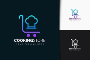 design de logotipo de loja de culinária com gradiente vetor