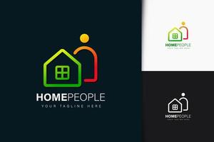 design de logotipo para pessoas em casa com gradiente vetor