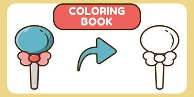 livro de colorir doodle desenhado à mão de doces bonitos para crianças vetor