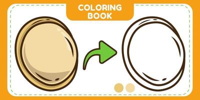 fatias de batata coloridas e pretas e brancas desenhadas à mão livro de colorir doodle para crianças vetor