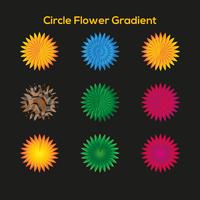Modelo de gradiente de flor de círculo vetor