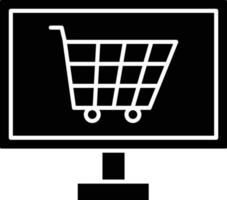 estilo de ícone de compras online vetor