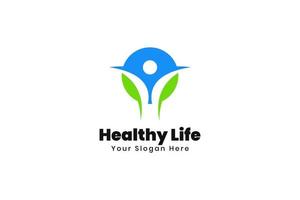 vetor de design de logotipo de pessoas de vida saudável