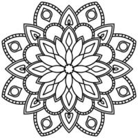 mandala de contorno. flor ornamental doodle redondo isolado no fundo branco. elemento de círculo geométrico. vetor