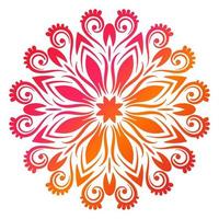 mandala de flor gradiente colorida. elemento decorativo desenhado à mão. elemento floral ornamental doodle redondo isolado no fundo branco. vetor