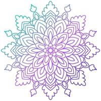 mandala de flor gradiente colorida. elemento decorativo desenhado à mão. elemento floral ornamental doodle redondo isolado no fundo branco. vetor