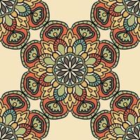 abstrato sem costura padrão com flor mandala. mosaico, azulejo. fundo floral. vetor