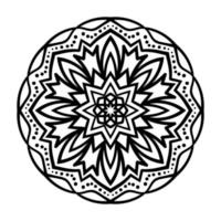 mandala fofa. flor redonda ornamental doodle isolada no fundo branco. ornamento decorativo geométrico em estilo oriental étnico. vetor