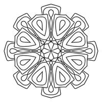 mandala fofa. flor redonda ornamental doodle isolada no fundo branco. ornamento decorativo geométrico em estilo oriental étnico. vetor