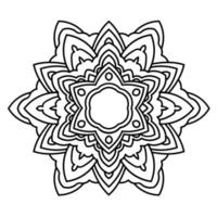 mandala fofa. flor redonda ornamental doodle isolada no fundo branco. ornamento decorativo geométrico em estilo oriental étnico. vetor