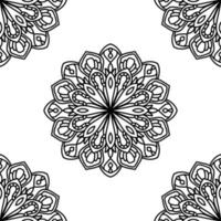 padrão sem emenda de fantasia com mandala ornamental. fundo abstrato flor doodle redondo. círculo geométrico floral. vetor