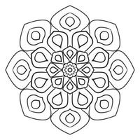 mandala fofa. flor redonda ornamental doodle isolada no fundo branco. ornamento decorativo geométrico em estilo oriental étnico. vetor