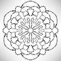 mandala de flores pontilhadas. elemento decorativo. doodle redondo ornamental isolado no fundo branco. elemento de círculo geométrico. vetor