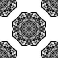 padrão sem emenda de fantasia com mandala ornamental. fundo abstrato flor doodle redondo. círculo geométrico floral. vetor