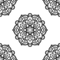 padrão sem emenda de fantasia com mandala ornamental. fundo abstrato flor doodle redondo. círculo geométrico floral. vetor