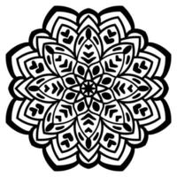 mandala de contorno. flor ornamental doodle redondo isolado no fundo branco. elemento de círculo geométrico. vetor