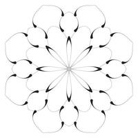 mandala fofa. flor redonda ornamental doodle isolada no fundo branco. ornamento decorativo geométrico em estilo oriental étnico. vetor