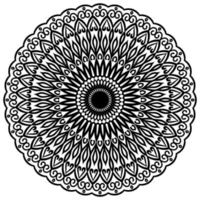 mandala de contorno. flor ornamental doodle redondo isolado no fundo branco. elemento de círculo geométrico. vetor