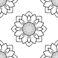 padrão sem emenda de fantasia com mandala ornamental. fundo abstrato flor doodle redondo. círculo geométrico floral. vetor