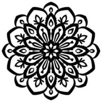 mandala de contorno. flor ornamental doodle redondo isolado no fundo branco. elemento de círculo geométrico. vetor