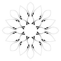 mandala fofa. flor redonda ornamental doodle isolada no fundo branco. ornamento decorativo geométrico em estilo oriental étnico. vetor