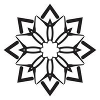 mandala fofa. flor redonda ornamental doodle isolada no fundo branco. ornamento decorativo geométrico em estilo oriental étnico. vetor