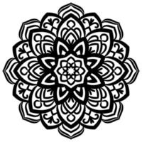 mandala de contorno. flor ornamental doodle redondo isolado no fundo branco. elemento de círculo geométrico. vetor