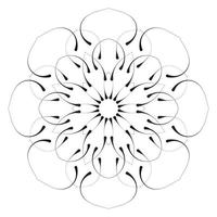 mandala fofa. flor redonda ornamental doodle isolada no fundo branco. ornamento decorativo geométrico em estilo oriental étnico. vetor