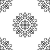 padrão sem emenda de fantasia com mandala ornamental. fundo abstrato flor doodle redondo. círculo geométrico floral. vetor