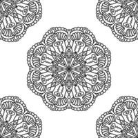 padrão sem emenda de fantasia com mandala ornamental. fundo abstrato flor doodle redondo. círculo geométrico floral. vetor