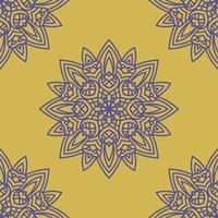 padrão sem emenda de fantasia com mandala ornamental. fundo abstrato flor doodle redondo. círculo geométrico floral. vetor