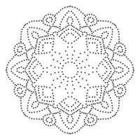 mandala de flores pontilhadas. elemento decorativo. doodle redondo ornamental isolado no fundo branco. elemento de círculo geométrico. vetor