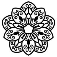 mandala fofa. flor redonda ornamental doodle isolada no fundo branco. ornamento decorativo geométrico em estilo oriental étnico. vetor