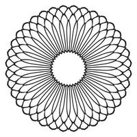 mandala fofa. flor redonda ornamental doodle isolada no fundo branco. ornamento decorativo geométrico em estilo oriental étnico. vetor