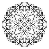 mandala fofa. flor redonda ornamental doodle isolada no fundo branco. ornamento decorativo geométrico em estilo oriental étnico. vetor