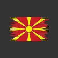 pincelada de bandeira da Macedônia do Norte. bandeira nacional vetor