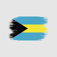 pincelada de bandeira das bahamas. bandeira nacional vetor