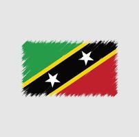 pincelada de bandeira de São Cristóvão e Nevis. bandeira nacional vetor
