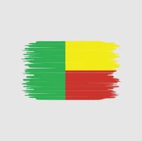 pincelada de bandeira do benin. bandeira nacional vetor