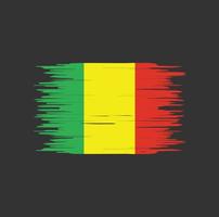 pincelada de bandeira do mali. bandeira nacional vetor
