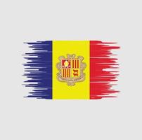 pincelada de bandeira de andorra. bandeira nacional vetor