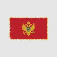 pincelada de bandeira de montenegro. bandeira nacional vetor