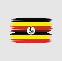 pincelada de bandeira de uganda. bandeira nacional vetor