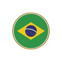 bandeira do brasil com moldura dourada vetor