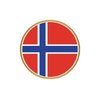 bandeira da noruega com moldura dourada vetor