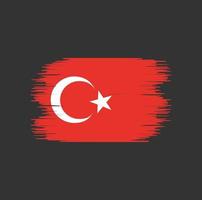pincelada de bandeira da turquia. bandeira nacional vetor