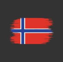 pincelada de bandeira da noruega. bandeira nacional vetor