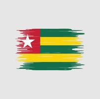 pincelada de bandeira do togo. bandeira nacional vetor