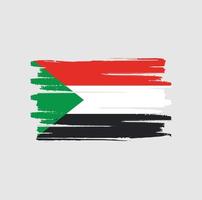 pinceladas de bandeira do sudão vetor